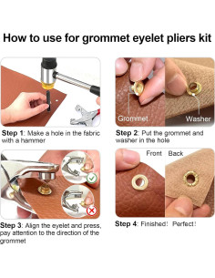 Kit de Herramientas para Ojetes Rysent 1203 Piezas Tela y Cuero 2