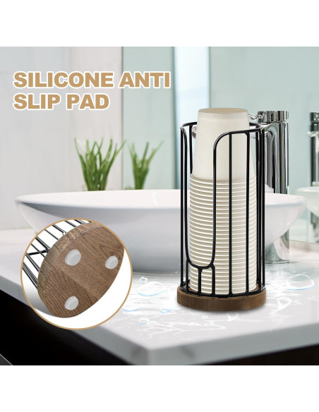 Dispensador de Tazas de Baño Tanggiteck 3oz Negro Hierro