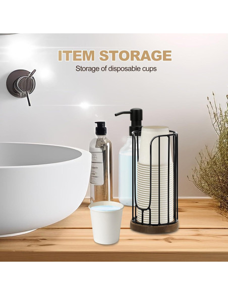 Dispensador de Tazas de Baño Tanggiteck 3oz Negro Hierro