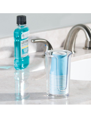 Dispensador de Vasos Desechables iDesign Clarity 14 Vasos 7.6x7.6x12.7cm