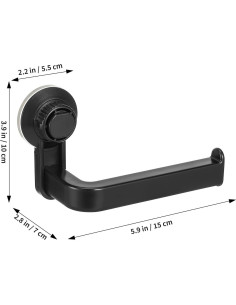 Soporte de Papel Higiénico Montado en Pared Operitacx Negro ABS 2