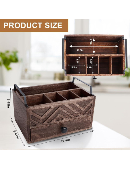 Dispensador de Platos de Papel Aikosell con Cajón de Madera