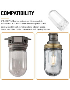 Cubierta de bombilla de vidrio ERETOW L10-X007 a prueba de roturas 2