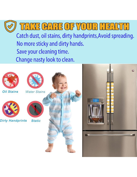 Cubiertas de Manijas de Refrigerador Bueutvel 4 Piezas 40x14 cm