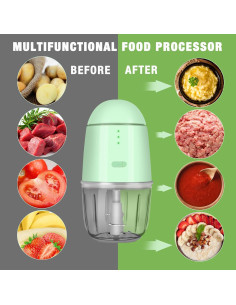 Procesador de Alimentos Inalámbrico Afonton AF-FP-G 1.3 Taza Verde 2