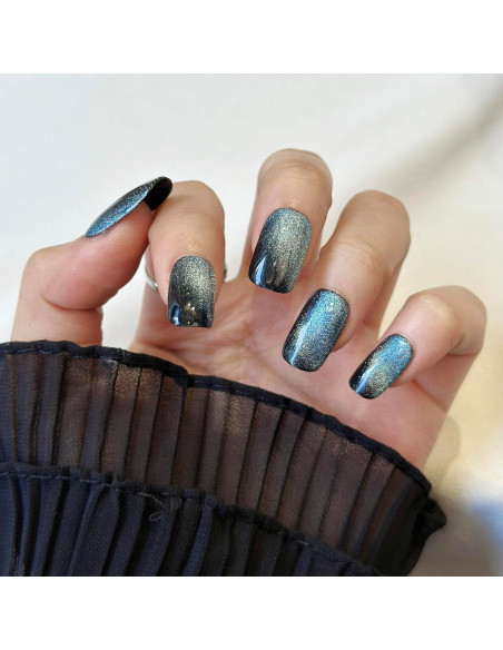 Uñas Postizas Magnéticas Azul 24 Piezas Fantastic Lady