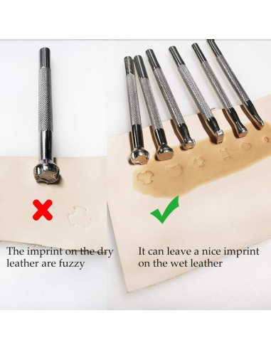 Juego de Herramientas de Estampado de Cuero Jupean - 6 Piezas