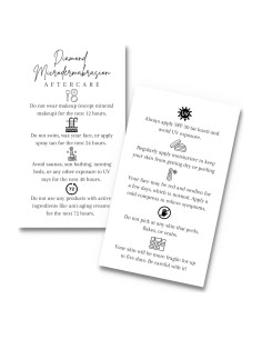 Tarjetas de Cuidado Posterior Microdermoabrasión Lashicorn 50 Unidades