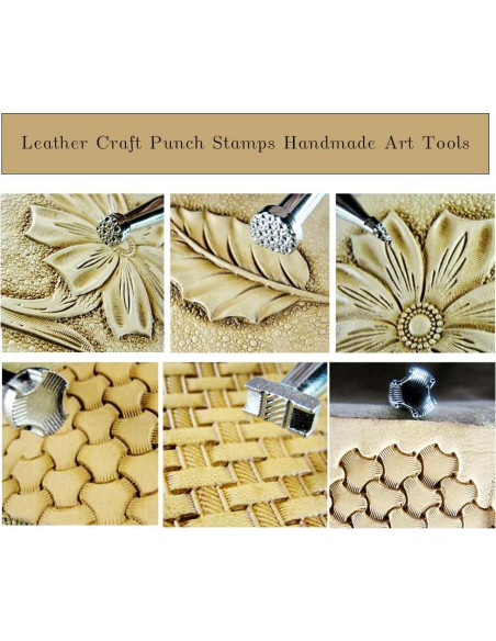 Juego de Herramientas de Estampado de Cuero Jupean - 6 Piezas