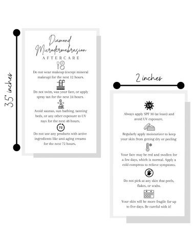 Tarjetas de Cuidado Posterior Microdermoabrasión Lashicorn 50 Unidades