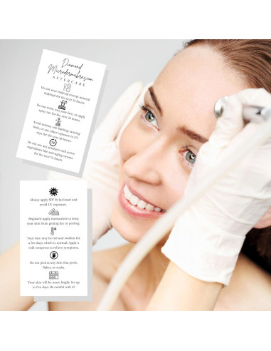 Tarjetas de Cuidado Posterior Microdermoabrasión Lashicorn 50 Unidades