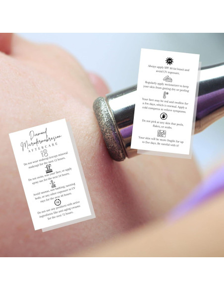 Tarjetas de Cuidado Posterior Microdermoabrasión Lashicorn 50 Unidades