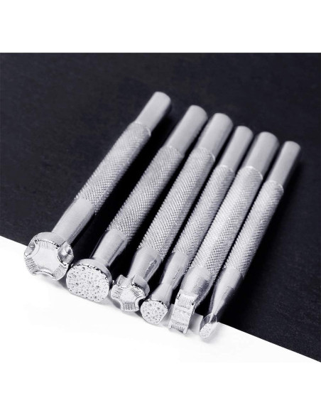 Juego de Herramientas de Estampado de Cuero Jupean - 6 Piezas