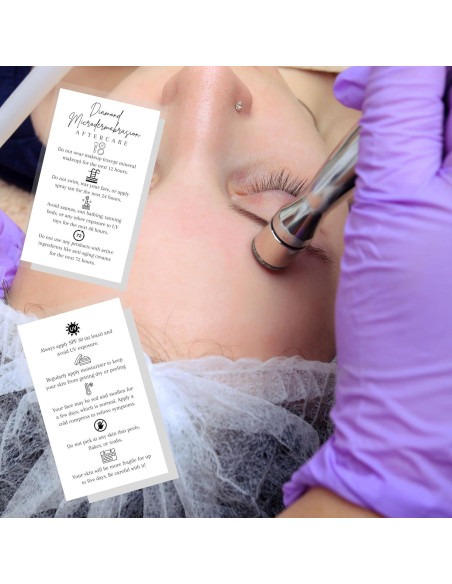 Tarjetas de Cuidado Posterior Microdermoabrasión Lashicorn 50 Unidades