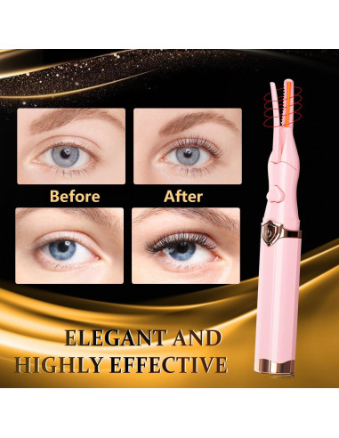 Rizador de Pestañas Eléctrico Acavado Rosa Claro 3 Temperaturas
