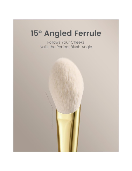 Brocha Angulada Blush ROWNYEON CM 160 - Cerdas Suaves y Mango de Bubinga