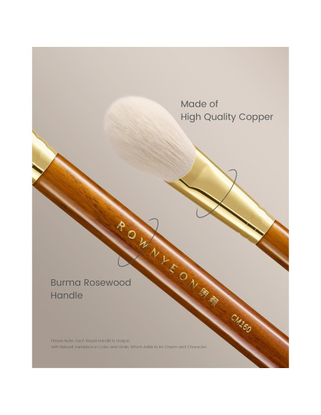 Brocha Angulada Blush ROWNYEON CM 160 - Cerdas Suaves y Mango de Bubinga