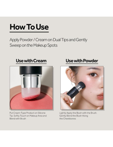 Brocha de Rubor Doble de Silicona Olive Young - Maquillaje Profesional