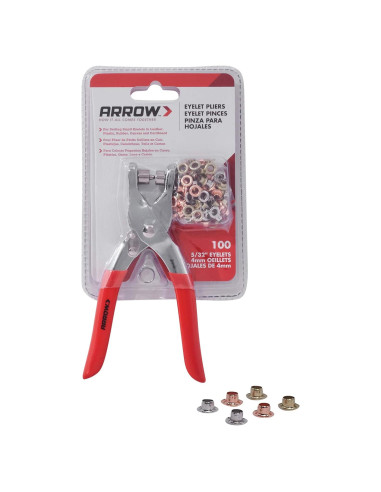 Kit de Herramientas de Ojal Arrow GEPK532 con 100 Ojales 4mm