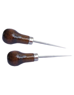 Awl de Mango de Madera ZLKSKER - Paquete de 2 para Perforar Cuero