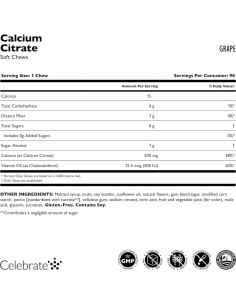Caramelos Blandos de Calcio Celebrar 500mg Uva 90 Unidades 2