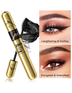 Máscara 2-en-1 YUMEYPLEMI Negra Impermeable para Pestañas 2