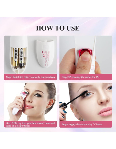 Rizador de Pestañas Calentado TOUCHBeauty TB-2016B - 15s Calentamiento