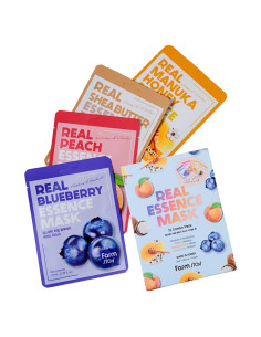 Paquete de 12 Máscaras Faciales FARMSTAY Esencia Real 23 ml