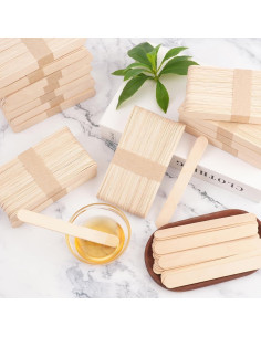 1500 Palitos de Cera de Madera Jumbo WoBiogHo 15x1.8cm 2