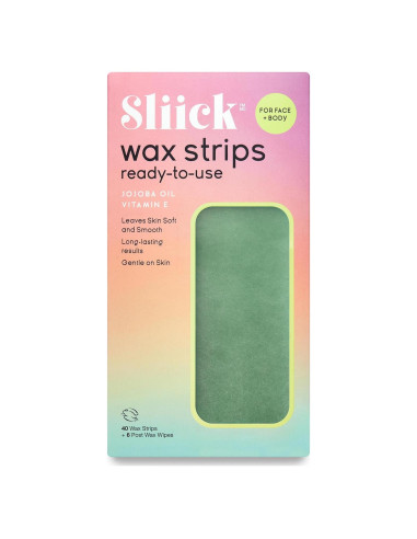 Cintas de Cera Sliick para Eliminación de Vello - 40 Unidades con Jojoba y Vitamina E