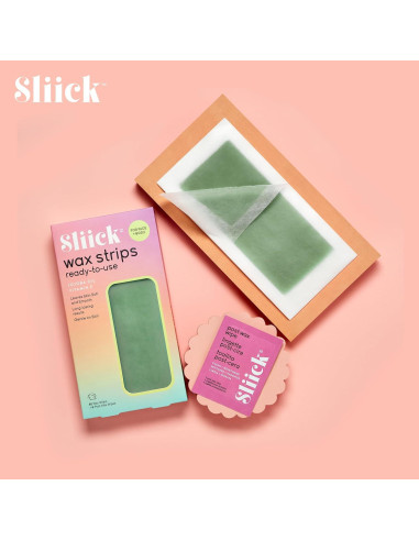 Cintas de Cera Sliick para Eliminación de Vello - 40 Unidades con Jojoba y Vitamina E