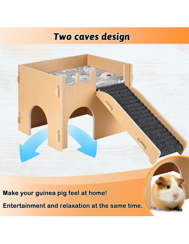 Castillo Grande para Cobayas ZibugZag con Rampa y Alfombrilla