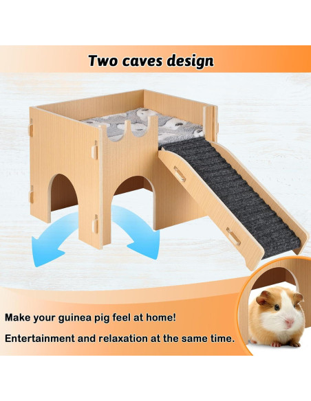 Castillo Grande para Cobayas ZibugZag con Rampa y Alfombrilla