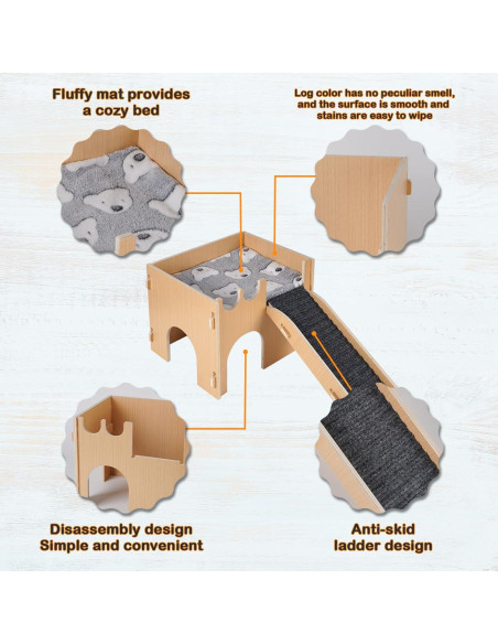 Castillo Grande para Cobayas ZibugZag con Rampa y Alfombrilla