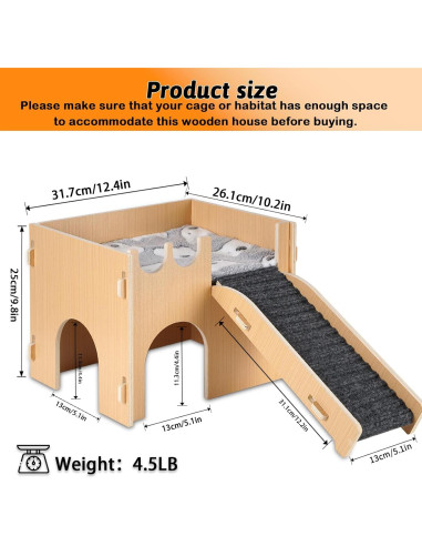 Castillo Grande para Cobayas ZibugZag con Rampa y Alfombrilla