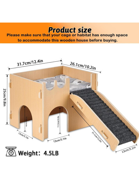 Castillo Grande para Cobayas ZibugZag con Rampa y Alfombrilla