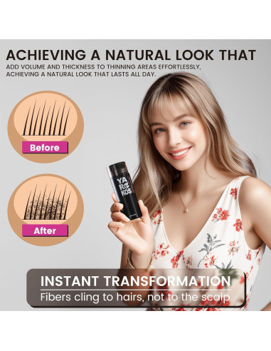 Fibras para Cabello Fino Yargkos Castaño Medio 28g - Relleno Instantáneo