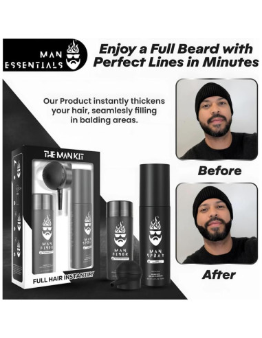 Set de Cabello Man Essentials - Fibras Engrosadoras y Spray Fijador