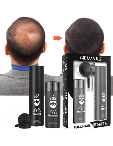 Set de Cabello Man Essentials - Fibras Engrosadoras y Spray Fijador