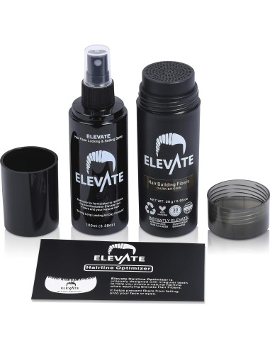 Kit 3 en 1 Elevate para Cabello Fino - Fibras, Spray y Peine