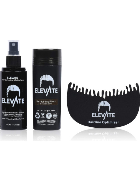 Kit 3 en 1 Elevate para Cabello Fino - Fibras, Spray y Peine
