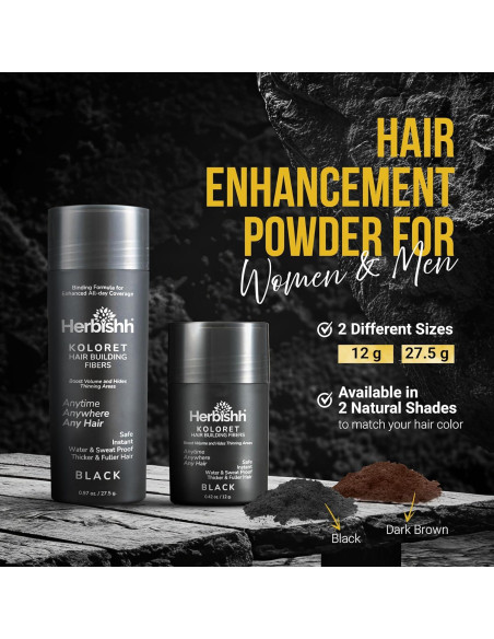 Fibra para el Cabello Koloret Herbishh 12g - Cubrimiento Instantáneo