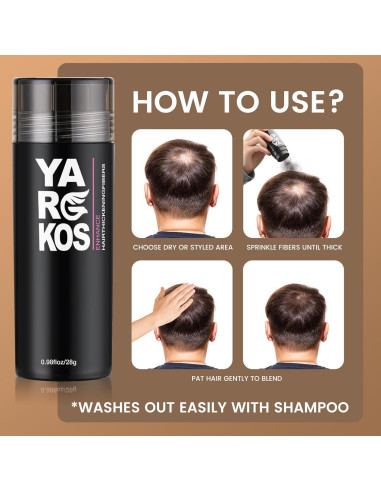 Fibras para Cabello Fino Yargkos 28g Gris Oscuro - Relleno Natural