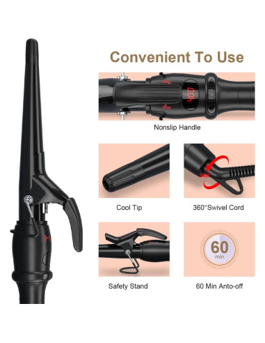 Varita de Rizado MHU Cerámica 1.27-2.54 cm Ajustable