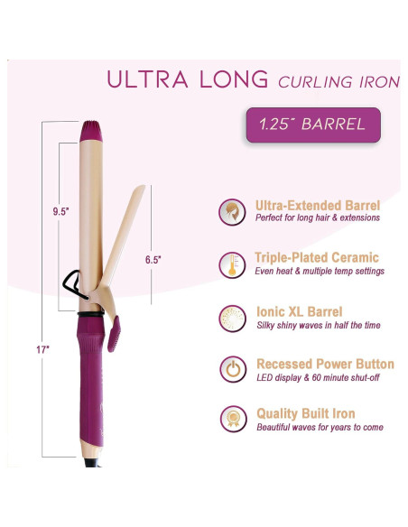 Plancha de Rizar Goddess XL - Cerámica Triple-Capa 3.18 cm