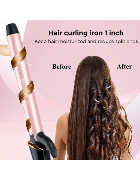 Plancha de Rizar 25mm Lam(MS)pen Barril Largo Temperatura Ajustable