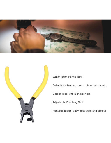 Perforador de Correas de Reloj Fafeicy, Acero al Carbono, 4mm