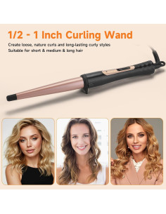 Varita de Rizado Cónica Mcodon 1.27-2.54 cm Cerámica Turmalina 2