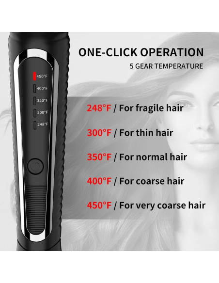 Plancha de Rizar Cerámica MCH QY-2033, Barril 17.78 cm, 450F