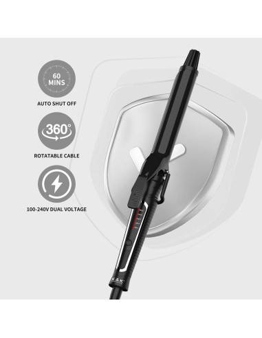 Plancha de Rizar Cerámica MCH QY-2033, Barril 17.78 cm, 450F